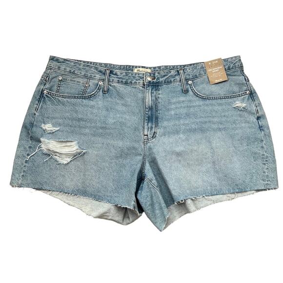 Madewell Pants - Madewell The Mom Jean Cutoff Distressed Denim Shorts Size 24